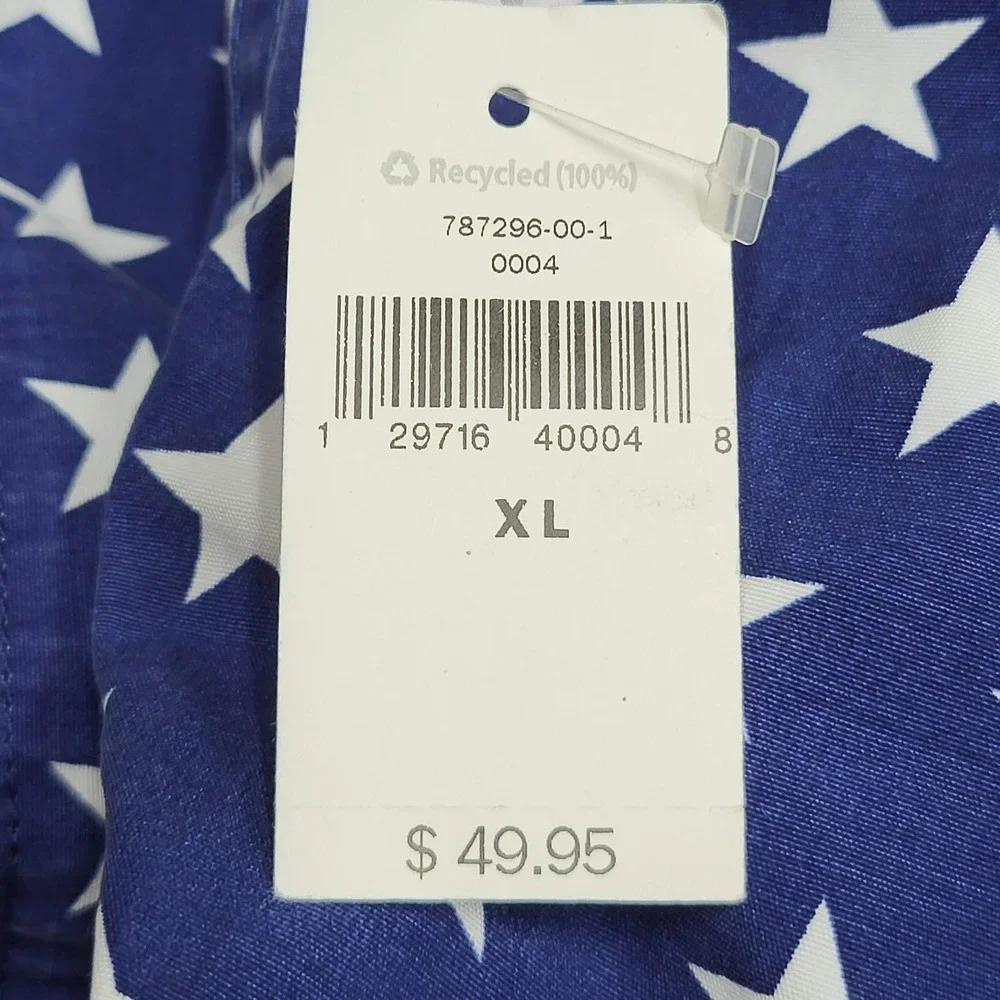GAP Men‎ Swimwear XL Blue Swim Trunks Striped American Flag Drawstring NWT